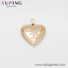 33276 Bijoux de mode en or Arabie Saoudite Le pendentif en or avec le coeur gravait le pendentif en forme de poisson